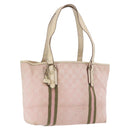 GUCCI GG Canvas Sherry Line Tote Bag Pink Gold 137396 Auth 200059-1