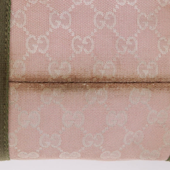 GUCCI GG Canvas Sherry Line Tote Bag Pink Gold 137396 Auth 200059