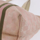 GUCCI GG Canvas Sherry Line Tote Bag Pink Gold 137396 Auth 200059-15