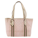GUCCI GG Canvas Sherry Line Tote Bag Pink Gold 137396 Auth 200059-13