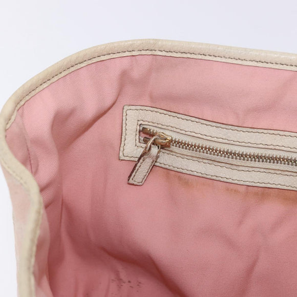 GUCCI GG Canvas Sherry Line Tote Bag Pink Gold 137396 Auth 200059