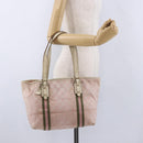 GUCCI GG Canvas Sherry Line Tote Bag Pink Gold 137396 Auth 200059-24