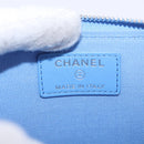 CHANEL Matelasse Fragment Case Wallet Lamb Skin Light Blue CC Auth 200060V-18