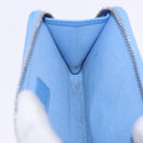 CHANEL Matelasse Fragment Case Wallet Lamb Skin Light Blue CC Auth 200060V-19