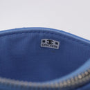 CHANEL Matelasse Fragment Case Wallet Lamb Skin Light Blue CC Auth 200060V-12