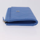 CHANEL Matelasse Fragment Case Wallet Lamb Skin Light Blue CC Auth 200060V-4
