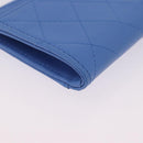 CHANEL Matelasse Fragment Case Wallet Lamb Skin Light Blue CC Auth 200060V-7
