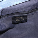 Salvatore Ferragamo Gancini Tote Bag Canvas Navy Gold Auth 200061A-16