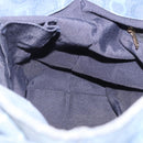Salvatore Ferragamo Gancini Tote Bag Canvas Navy Gold Auth 200061A-19