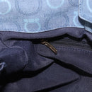 Salvatore Ferragamo Gancini Tote Bag Canvas Navy Gold Auth 200061A-20