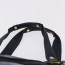 Salvatore Ferragamo Gancini Tote Bag Canvas Navy Gold Auth 200061A-8