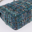 CHANEL Mini Matelasse 20 Chain Shoulder Bag tweed Green Gold CC Auth 200062SM-16