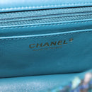 CHANEL Mini Matelasse 20 Chain Shoulder Bag tweed Green Gold CC Auth 200062SM-22