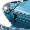 CHANEL Mini Matelasse 20 Chain Shoulder Bag tweed Green Gold CC Auth 200062SM-25