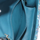 CHANEL Mini Matelasse 20 Chain Shoulder Bag tweed Green Gold CC Auth 200062SM-26