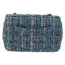 CHANEL Mini Matelasse 20 Chain Shoulder Bag tweed Green Gold CC Auth 200062SM-2