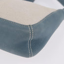 LOEWE Shoulder Bag Canvas Silver Beige Auth 200063A-14