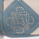 LOEWE Shoulder Bag Canvas Silver Beige Auth 200063A-17