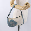 LOEWE Shoulder Bag Canvas Silver Beige Auth 200063A-23