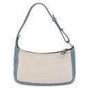LOEWE Shoulder Bag Canvas Silver Beige Auth 200063A-2