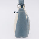 LOEWE Shoulder Bag Canvas Silver Beige Auth 200063A-4
