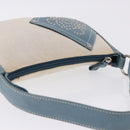 LOEWE Shoulder Bag Canvas Silver Beige Auth 200063A-6