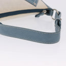 LOEWE Shoulder Bag Canvas Silver Beige Auth 200063A-7