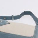 LOEWE Shoulder Bag Canvas Silver Beige Auth 200063A-8
