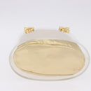 Salvatore Ferragamo Gancini Hand Bag plastic Clear Gold Auth 200065V-10