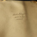 Salvatore Ferragamo Gancini Hand Bag plastic Clear Gold Auth 200065V-17