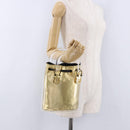 Salvatore Ferragamo Gancini Hand Bag plastic Clear Gold Auth 200065V-24