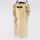 Salvatore Ferragamo Gancini Hand Bag plastic Clear Gold Auth 200065V-5