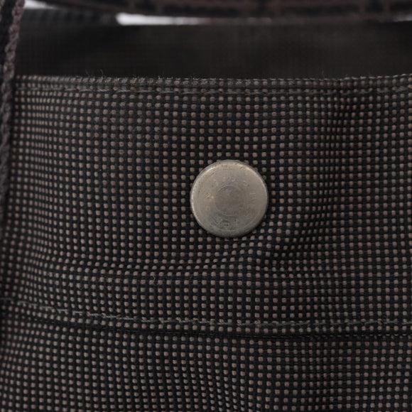 HERMES Her Line MM Hand Bag Canvas Gray Silver Auth 200067