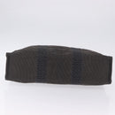 HERMES Her Line MM Hand Bag Canvas Gray Silver Auth 200067-9