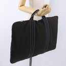 HERMES Fourre Tout Porte Documents Business Bag Canvas Gray Auth 200068A-19