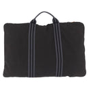 HERMES Fourre Tout Porte Documents Business Bag Canvas Gray Auth 200068A-3