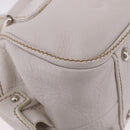 CHANEL Hand Bag Leather White Silver CC Auth 200073V-10