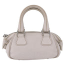 CHANEL Hand Bag Leather White Silver CC Auth 200073V-2