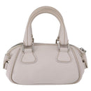 CHANEL Hand Bag Leather White Silver CC Auth 200073V-3