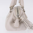 CHANEL Hand Bag Leather White Silver CC Auth 200073V-5