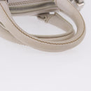 CHANEL Hand Bag Leather White Silver CC Auth 200073V-7