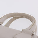 CHANEL Hand Bag Leather White Silver CC Auth 200073V-8