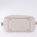 CHANEL Hand Bag Leather White Silver CC Auth 200073V-9