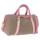 PRADA Hand Bag Jacquard 2way Beige Gold Auth 200074V-1