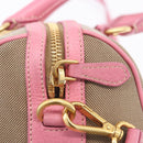 PRADA Hand Bag Jacquard 2way Beige Gold Auth 200074V-21