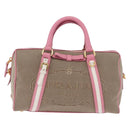 PRADA Hand Bag Jacquard 2way Beige Gold Auth 200074V-13