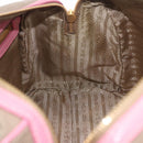 PRADA Hand Bag Jacquard 2way Beige Gold Auth 200074V-24