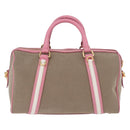 PRADA Hand Bag Jacquard 2way Beige Gold Auth 200074V-2