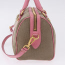 PRADA Hand Bag Jacquard 2way Beige Gold Auth 200074V-3