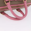 PRADA Hand Bag Jacquard 2way Beige Gold Auth 200074V-7